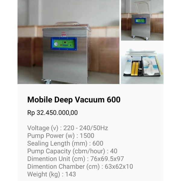 Mesin Vacuum Standing 400-500-600-800