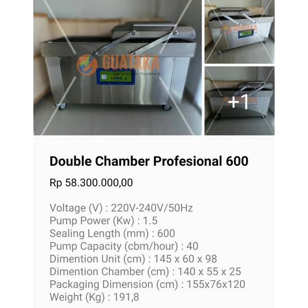 Double chamber profesional 400-500-600