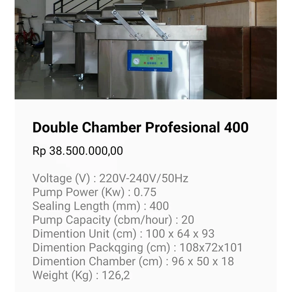 Double chamber profesional 400-500-600
